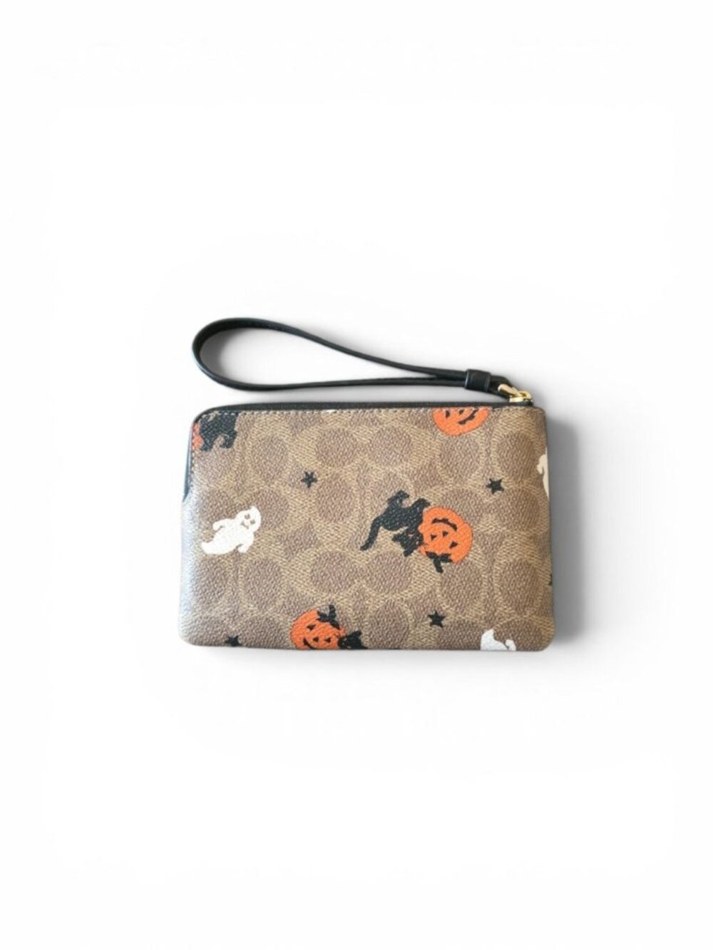 COACH Halloween Corner Zip Wristlet Signature Canvas Ghost Cat Pumpkin Bag NWT - Picture 10 of 15